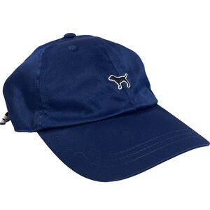 Victoria's Secret PINK Blue Satin Dog Logo Baseball Cap